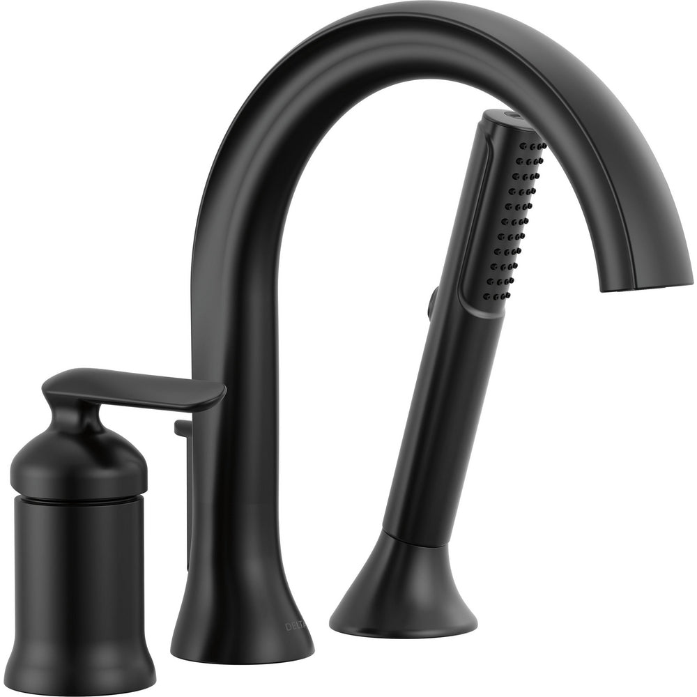 Delta T3745-BL - Three Hole Roman Tub Trim With Hand Shower