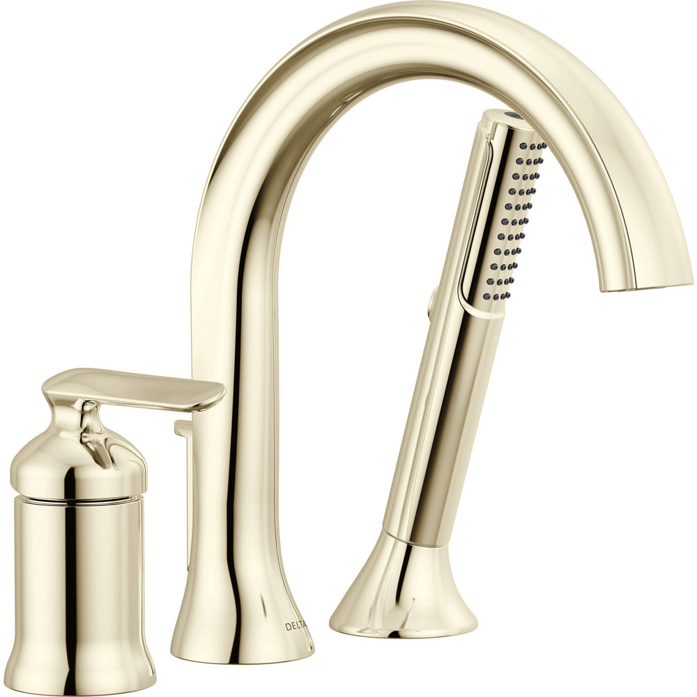 Delta T3745-PN-PR - Three Hole Roman Tub Trim With Hand Shower