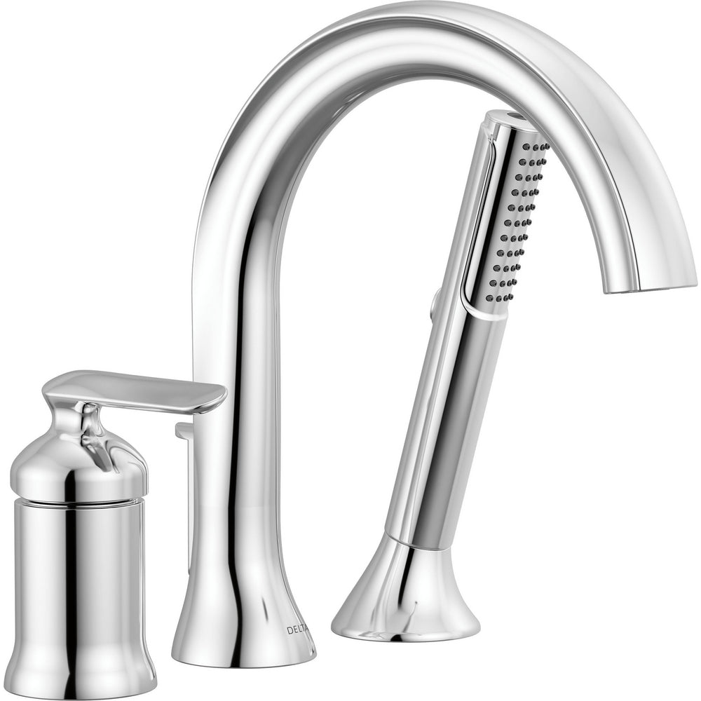 Delta T3745-PR - Three Hole Roman Tub Trim With Hand Shower
