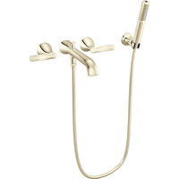 Delta T5745-PN-PR-WL - Two Handle Wall Mount Tub Filler Trim With Hand Shower