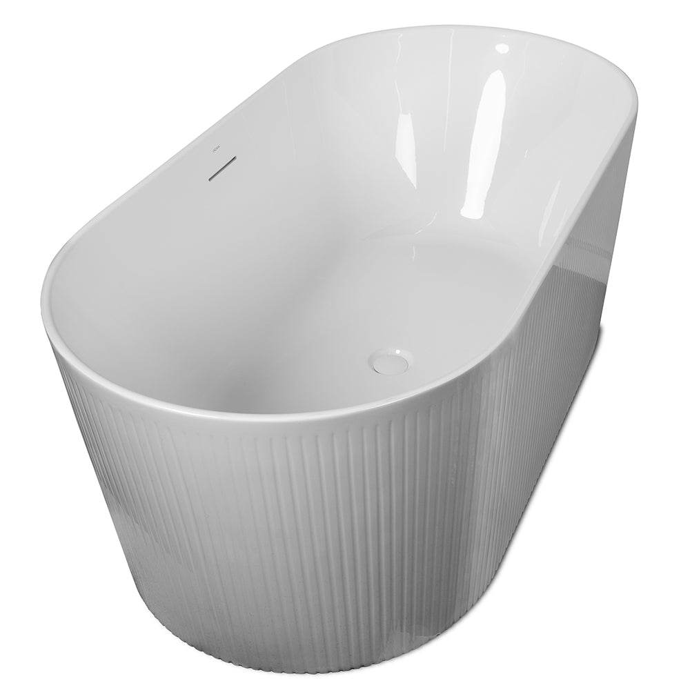 Lacava TUB20-001 - Free-Standing Fluted Bathtub Made Of Luster White Acrylic With An Overflow. Shipping Class 4. 59"W, 29-1/2"D, 22-7/8"H