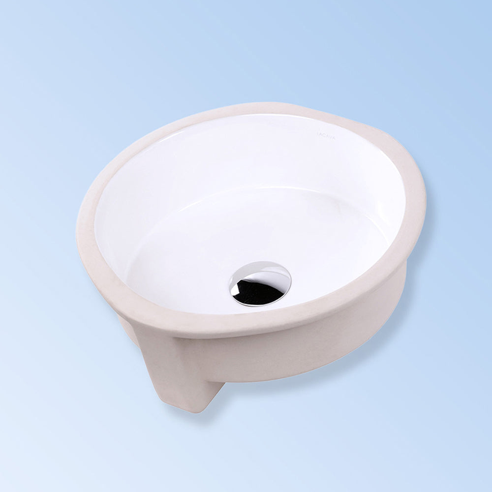 Lacava 5057SX-001 - Under-Counter Porcelain Sink With An Overflow. Unglazed Exterior. Diam: 11-7/8", H: 5"
