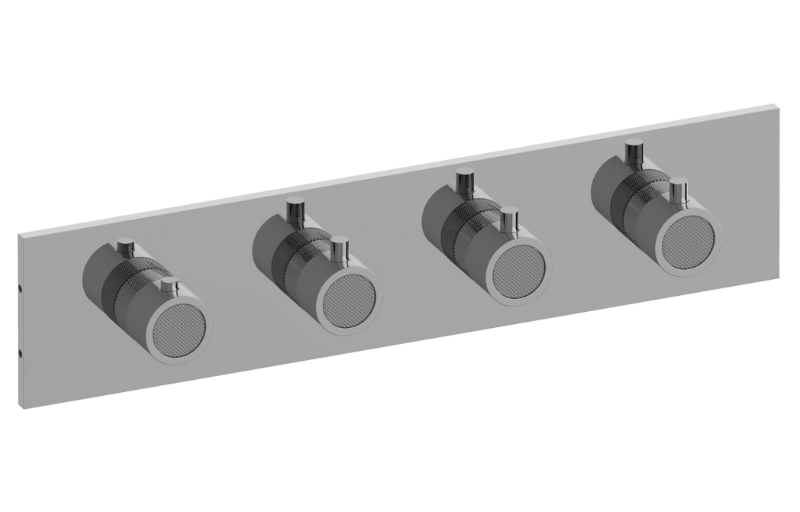 Graff G-8059H-RK0-AU-T - Square M-Series Valve Trim With Four Handles (Horizontal Orientation)