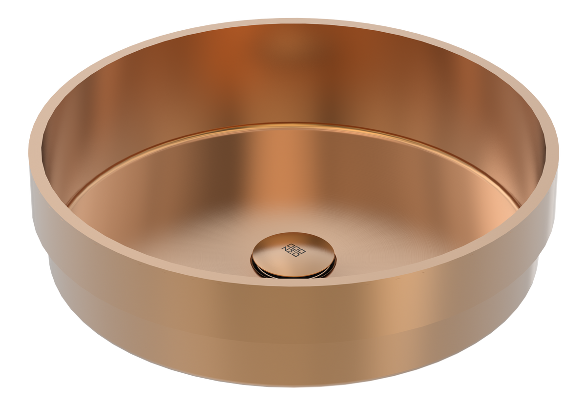 Zomodo VBC400R-I-RB - 16" Semi-Inset Round Vessel Sink, Sus304 W/ Fixed Drain