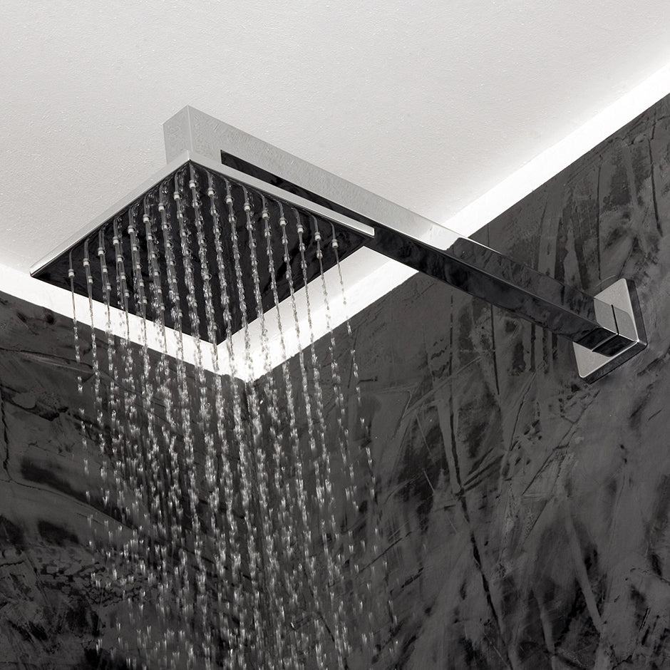 Lacava - Wall-Mount Tilting Square Rain Shower Head, 64 Rubber Nozzles. Arm And Flange Sold Separately. 6"W, 6"D, 1 3/4"H