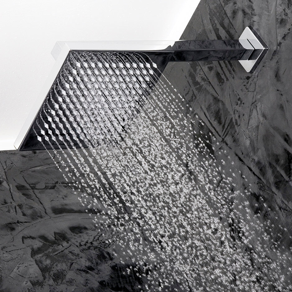 Lacava - Wall-Mount Or Ceiling-Mount Tilting Square Rain Shower Head, 100 Rubber Nozzles. Arm And Flange Sold Separately.W: 8” D: 8”H: 2 1/4”