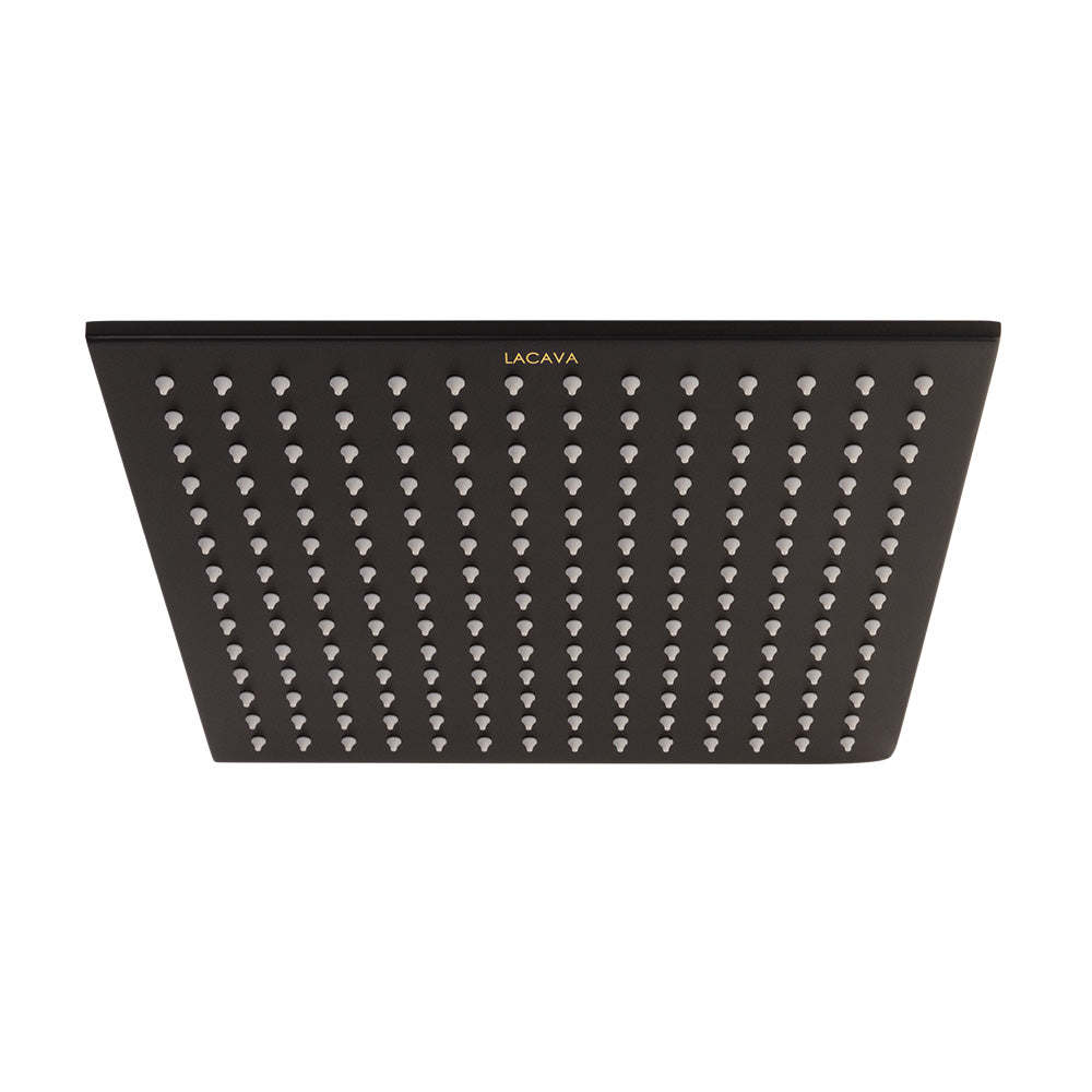 Lacava - Ceiling-Mount Tilting Square Rain Shower Head, 121 Rubber Nozzles. Arm And Flange Sold Separately. 12"W, 12"D, 2 1/4"H.