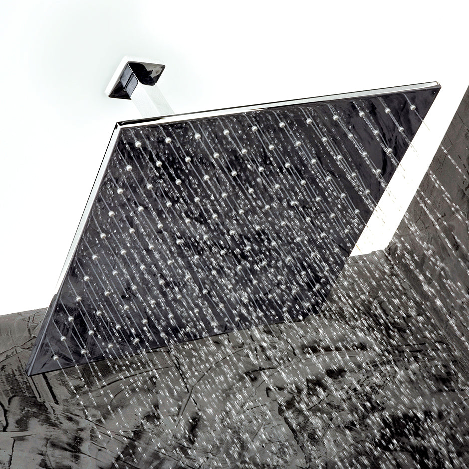 Lacava W1078-CR - Ceiling-Mount Tilting Square Rain Shower Head, 320 Rubber Nozzles. Arm And Flange Sold Separately. 16"W, 16"D, 2 1/4"H.