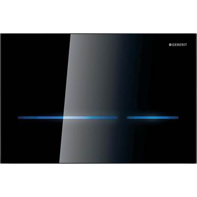 Geberit 116.092.SG.6- Wc Flush Control With Electronic Flush Actuation, Mains Operation, Dual Flush, Sigma80 Actuator Plate, Touchless Black / Reflective Glass