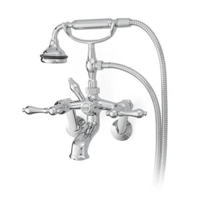 Cheviot 5115-BK-LEV- 5100 Series Wall-Mount Tub Filler - Lever Handles - Metal Accents