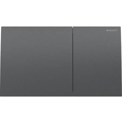 Geberit 115.622.QD.1 - Geberit Sigma70 Actuator Plate, Square, Dual Flush: Button: Black Chrome / Brushed, Easy-To-Clean Coated, B=25Cm