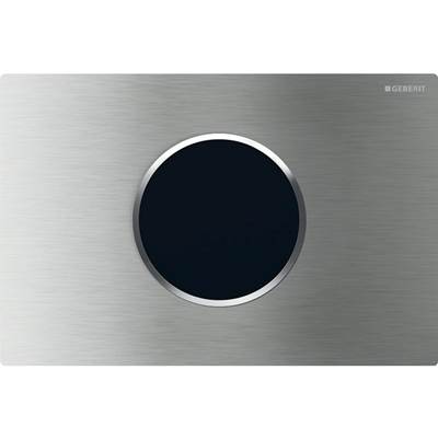 Geberit 115.907.SN.6 - Geberit Electronic Wc Flush Control, Mains Operation, For Sigma Concealed Cistern 12 Cm, With Sigma10 Actuator Plate, Round, Automatic / Touchless: Plate: Brushed, Easy-To-Clean Coated, Design Ring: Polished