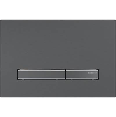 Geberit 115.671.QD.2 - Geberit Sigma50 Actuator Plate, Square, Dual Flush, Metal Colour Black Chrome: Base Plate, Cover Plate, Button: Black Chrome / Brushed, Easy-To-Clean Coated