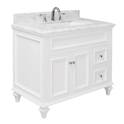 Icera ST-6436.401- Stone Top 36-In Carrara Marble, Small Sink Cutout