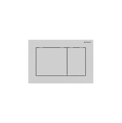 Geberit 115.080.01.1 - Geberit Omega20 Actuator Plate, Square, Dual Flush: Plate, Button: White Matt / Easy-To-Clean Coated, Design Stripes: White / Glossy