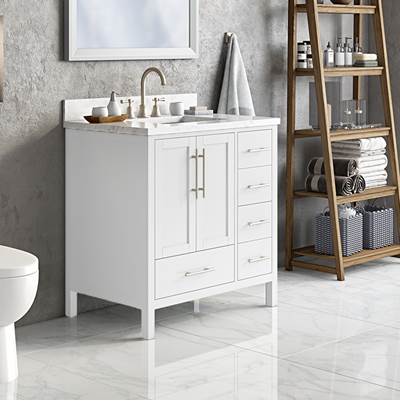 Icera V-6236.11- Malibu Vanity Cabinet, 36-In Matte White