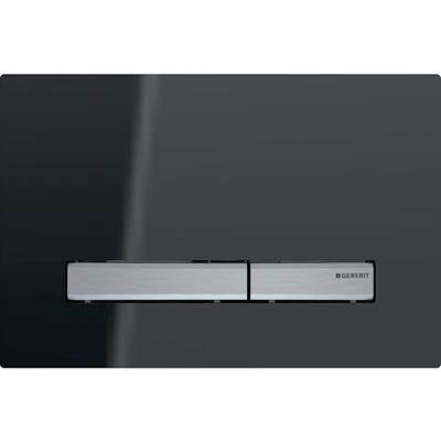 Geberit 115.788.JK.2 - Geberit Sigma50 Actuator Plate, Square, Dual Flush, Metal Colour Chrome-Plated: Base Plate: Chrome / Glossy, Cover Plate: Lava / Glossy Glass, Button: Chrome / Brushed, Easy-To-Clean Coated