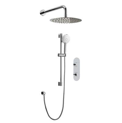 Cavalli CAVKIT1 PC - Round H/S Bar & Showerhead Vertical Shower Kit, Chrome