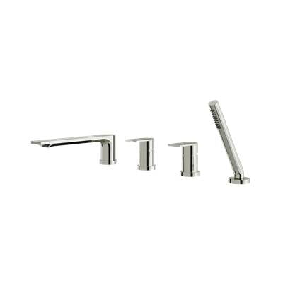 Aquabrass ABFB92017PN - 92017 Alpha Deck Tub Filler W/Hs And 2 Mv