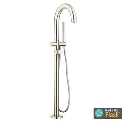American Standard T064951.295 - Contemporary Round Freestanding Bathtub With Lever Handle Faucet For Flash® Rough-In Valve