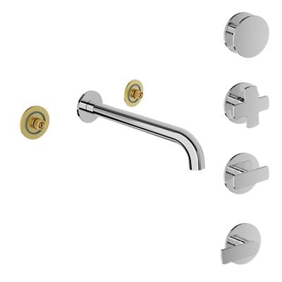 Baril B80-8042-00L-BB - Two Handles Wall-Mounted Lavatory Faucet (Without Handle), Drain Not Included