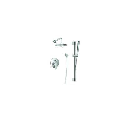 Baril Pro O22-9169-W1-CC - Pressure Balanced Shower Faucet With Rain Shower Head And Sliding Rail Shower Set