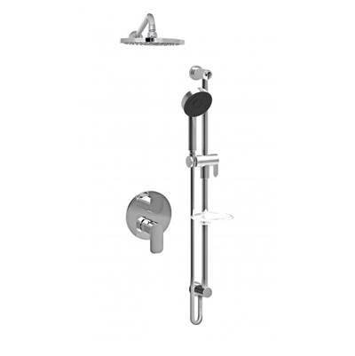 Baril Pro O30-9180-P4-CC - Pressure Balanced Shower Faucet With Rain Shower Head And Sliding Rail Shower Set