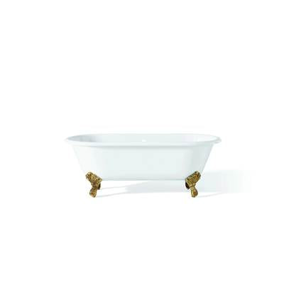 Cheviot 2126-WC-0-PB - Regal Tub, 61'', White In, Custom Out, Flat, Polished Brass Feet