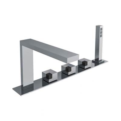Carimali OCB6501CHMB - Ocube 5-Hole Bath Tub Mixer