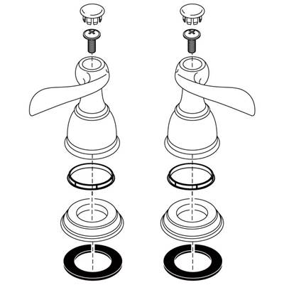 Delta RP75267 - Two Metal Lever Handle Kit With Buttons And Screws