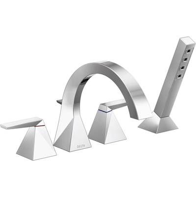 Delta T4746-PR - 4-Hole Roman Tub W/ Handshower Trim