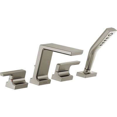 Delta T4799-SS-PR - 4 Hole Roman Tub Faucet Shower 2L
