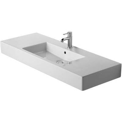 Duravit 0329120087 - Duravit Vero 49 1/4" Rectangular Wall Mounted Sink In White With Widespread Faucet Holes And With Overflow