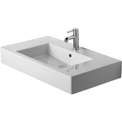 Duravit 0329850087 - Duravit Vero 33 1/2" Rectangular Wall Mounted Sink In White With Widespread Faucet Holes And With Overflow