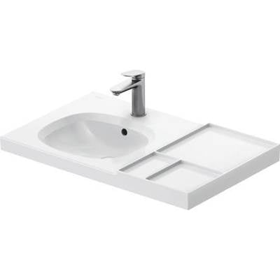 Duravit 238980AA00 - Duravit Aurena 31 3/4" Rectangular Wall Mounted Sink In White With Single Faucet Hole And With Overflow