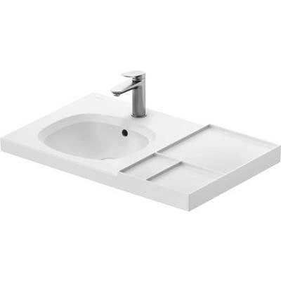 Duravit 238980AC00 - Duravit Aurena 31 3/4" Rectangular Wall Mounted Sink In Satin Matte White With Single Faucet Hole And With Overflow