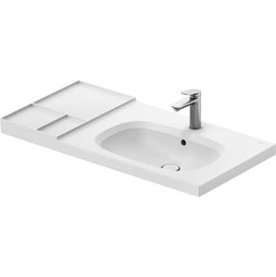 Duravit 239010AC00 - Duravit Aurena 39 3/8" Rectangular Wall Mounted Sink In Satin Matte White With Single Faucet Hole And With Overflow