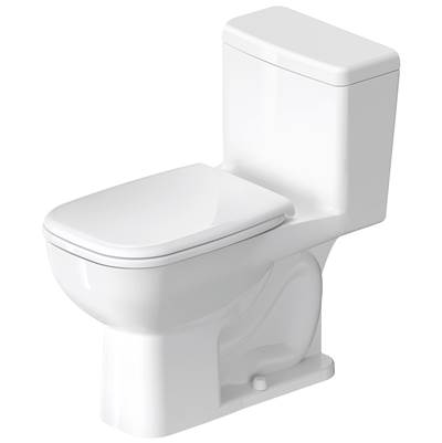 Duravit D4005800 - Duravit D-Code 1.28 Gpf Single Flush Elongated Ada Compliant One Piece Toilet In White, Left Lever Flush - Seat Included
