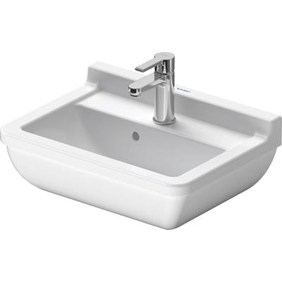 Duravit 0300500000 - Duravit Starck 3 19 5/8" Rectangular Wall Mounted Sink In White With Single Faucet Hole And With Overflow