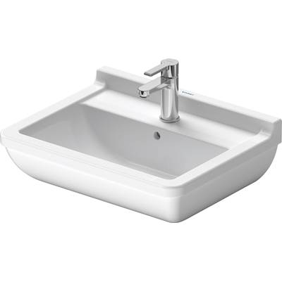 Duravit 0300550000 - Duravit Starck 3 21 5/8" Rectangular Wall Mounted Sink In White With Single Faucet Hole And With Overflow