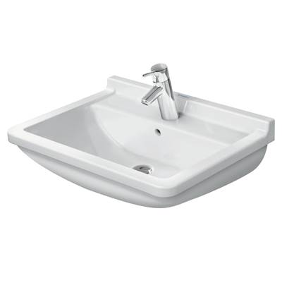 Duravit 0300600000 - Duravit Starck 3 23 5/8" Rectangular Wall Mounted Sink In White With Single Faucet Hole And With Overflow