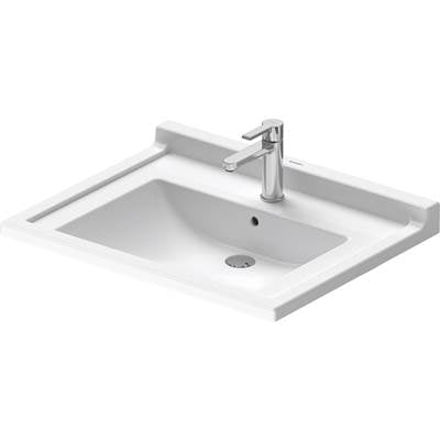 Duravit 0309700000 - Duravit Starck 3 27 1/2" Rectangular Wall Mounted Sink In White With Single Faucet Hole And With Overflow