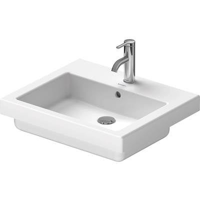 Duravit 0315550000 - Duravit Vero 21 5/8" Rectangular Drop In Sink In White With Single Faucet Hole And Overflow