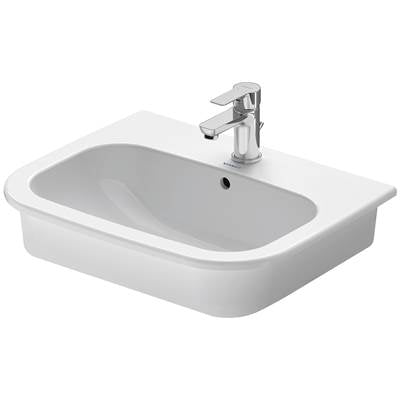 Duravit 0337540000 - Duravit D-Code 21 1/2" Rectangular Drop In Sink In White With Single Faucet Hole And Overflow