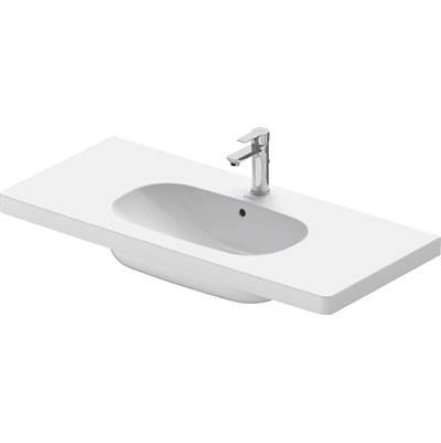 Duravit 03421000002 - Duravit D-Code 41 3/8" Rectangular Wall Mounted Sink In White With Single Faucet Hole And With Overflow