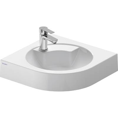 Duravit 0448450000 - Duravit Architec 25" Corner Wall Mounted Sink In White With Single Faucet Hole And