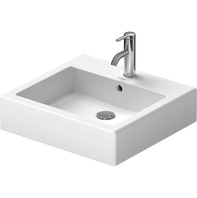 Duravit 0452500000 - Duravit Vero 19 5/8" Rectangular Vessel Sink In White With Single Faucet Hole And With Overflow