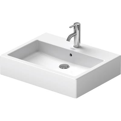 Duravit 0452600000 - Duravit Vero 23 3/8" Rectangular Vessel Sink In White With Single Faucet Hole And With Overflow