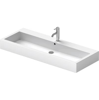 Duravit 0454120027 - Duravit Vero 47 1/4" Rectangular Vessel Sink In White With Single Faucet Hole And With Overflow