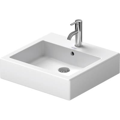 Duravit 0454500027 - Duravit Vero 19 5/8" Rectangular Vessel Sink In White With Single Faucet Hole And With Overflow